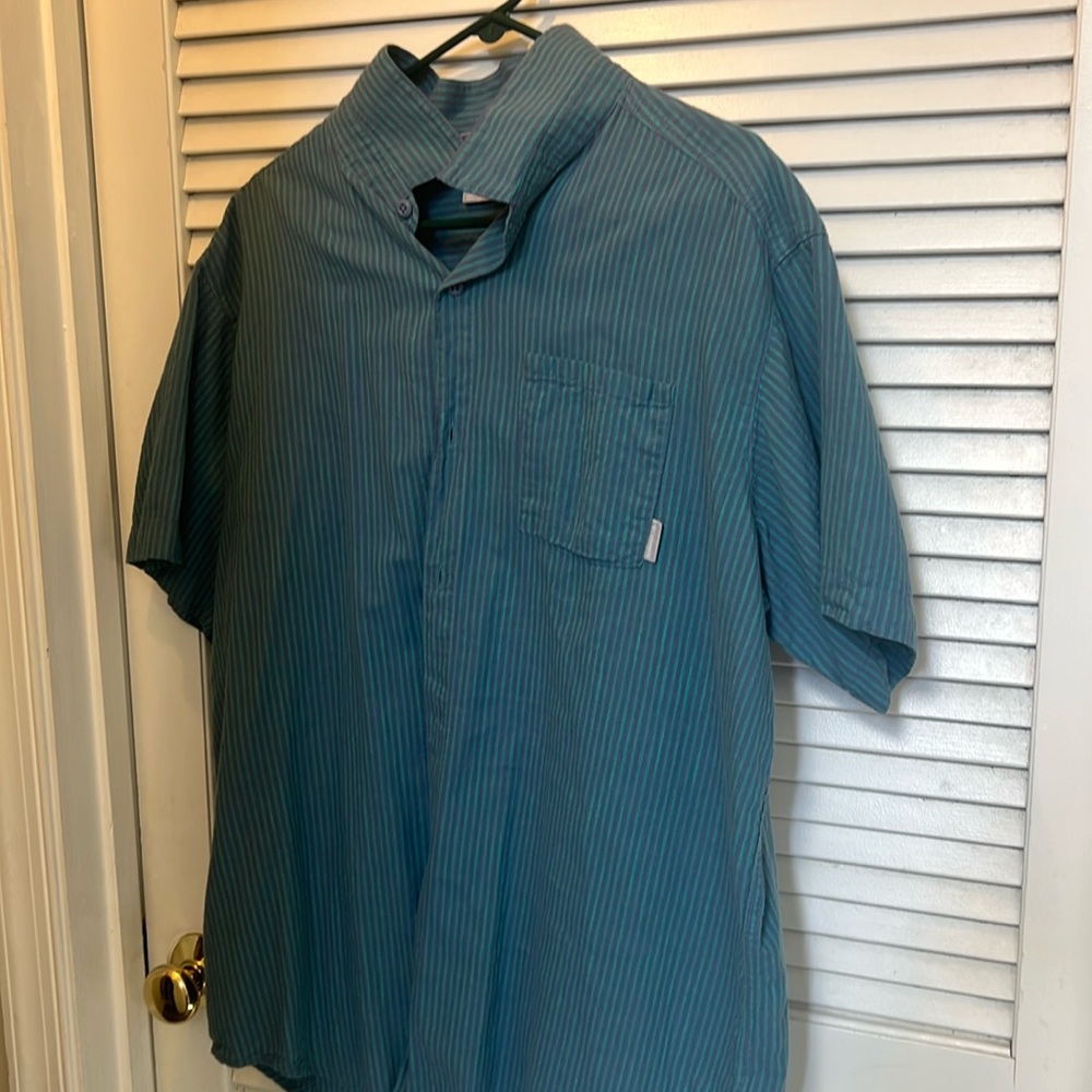 Extra large, regular fit linen, Columbia, button-down shirt
